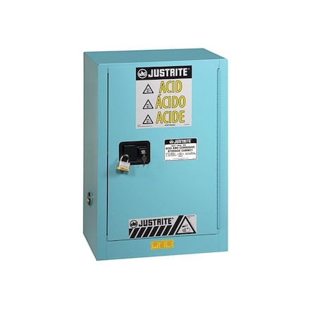 Justrite 15 gal, 1 Shelves, 18-Gauge Steel, 23.25 in W x 44 in H x 18 in D, Blue 891522